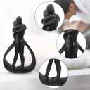 Resin Couple Modern Sculptures Home Decor Romantic Gift for Weddings Valentine's Day and Anniversaries Decoration Figurine for Girlfriend, Bridal Shower, Engagement (Black)