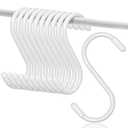 30 Pack 3 Inch S Hooks,Heavy Duty Vinyl Coated Non-Slip Hanging Hooks for Kitchen,Closet,Barthroom,Garage & Garden - White