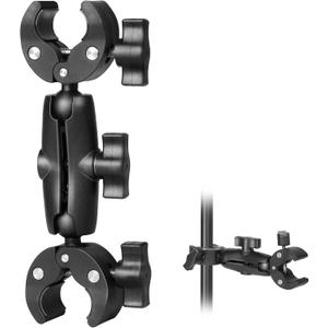 Sequpr Camera Clamp Mount for Gopro, Super Clamp Adapter Double Head Multifunction Holder for Motorcycle, Photography Light Fixture Bracket,Umbrella,Selfie Stick,Reflector