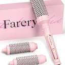 Farery PRO 3in1 Thermal Brush Set  Adjustable Temperature, Detachable Curling Brush Heads (1.25", 1.5", 1.77"), Dual MCH, 20s Fast Heating for Quick Volume & Effortless Curls, Rose Pink