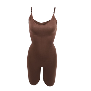 Unique Bargains Women Shapewear Tummy Control Full Bust Body Shaper Briefs Bodysuit Butt Lifter Thigh Slimmer S Brown 