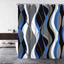 Abstract Geometric Fabric Shower Curtain for Bathroom with Hooks Black White Blue Grey Shower Curtains for Bathroom Modern Art Aesthetics Waterproof Bath Accessories Hotel Decor,72x72inch