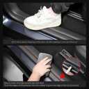 LUCKEASY 5PCS Door Sill Protective Cover for Tesla Model Y Juniper 2025 2026 (Standard & Premium & Performance) Front & Rear Door Threshold Strip & 2nd Row Seat Lower Protector Accessories Black TPE