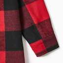 PATPAT Family Matching Outfits Mommy and Me Dresses Matching Set Long Sleeve Plaid Midi Dress and Casual Button Down Shirts (6-7 Years, Black)