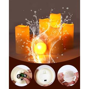 Enido 12 Pc Flameless LED Candles with Remote & Timer, Outdoor Waterproof, Flickering Electric Warm Lights for Cozy Home & Holiday Romantic Decor, Battery Operated (D 2.2 x H 4/5/6
