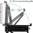 MEEDEN French Easel for Outdoor Painting: Wooden Plein Air Easel Box - 57''-72'' Height Adjustable Travel Easel - Black
