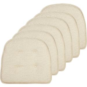 Non-Slip Chair Cushions, Assembled in USA, U-Shaped Skid-Proof Seat Pads for Dining Room, Kitchen, Office, 15"x16", 6 Pack