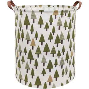 Large Storage Bins,Canvas Fabric Laundry Basket Collapsible Storage Baskets for Home,Office,Toy Organizer,Home Decor (Tree)