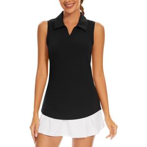 Ivicoer Womens Golf Shirt Polo Short Sleeve,Sleeveless,Long Sleeve Tennis Collared Top Athletic Clothes for Ladies (Medium)