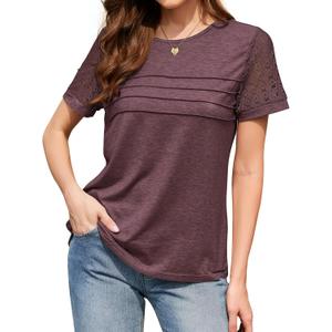 Summer Tops for Women Beach Fashion Spring Short Sleeve Shirts Outfits Business Tshirts Casual Blouses Clothes (Green, S)