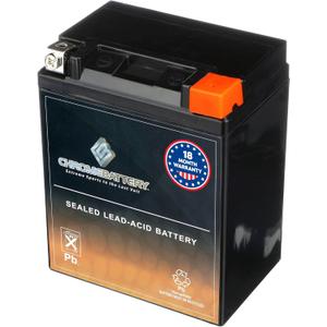 CB CHROMEBATTERY YB14L-A2 12 V 190 CCA AGM  Maintenance-Free 14 Ah Battery for ATV, Motorcycle, Scooter, Snowmobile  T3 Nut & Bolt Terminal  Fits Polaris Sportsman 90, Kawasaki KLX110, Honda Spree