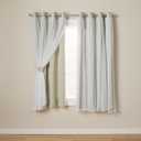 TOWN & COUNTRY LUXE Talia Double Layer Indoor Curtains, Sheer and Room Darkening Blackout, Grommet Top, Energy Efficient, 2-Pack Set, 52"x63", Sand