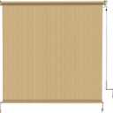 Amagenix Outdoor Roller Shade 6'(W) X 6'(H), Exterior Cordless Patio Shades Roll Up Outdoor Blinds with 90% UV Protection, Two-Section Poles with One-Piece Fabric, Sesame, 72"W x 72"H