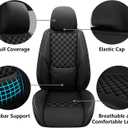 Full Coverage Leather Car Seat Covers Full Set,Waterproof Seat Covers for Cars,SUVs Trucks, Car Seat Cushion,Car Seat Protector with 5 Seats (Black, Full Set(Front and Rear-5 Seats))