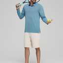 Mens Golf Shirts Long Sleeve Moisture Wicking Collared Work Business Casual Tennis Polo Shirts for Men (Blue, XXL)