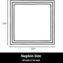 PurpleEssences Black and White Cloth Napkins - 18x18 Inch Set of 6-100% Cotton Elegant Hemstitch Dinner Napkins with 1.5" Stripe Edges, Durable, Washable - Spring Easter Summer Table Dcor