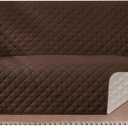 Reversible Loveseat Covers for Dogs Couch Cover Water Resistant Washable Pets Furniture Protector Sofa Cover with Elastic Straps (Loveseat 54", Chocolate/Beige)