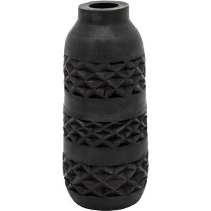 Wood 12" Stained Vase, Black