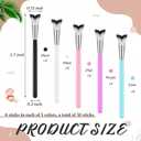 Mifoci 30 Pcs Curved Fluffy Lash Cleaning Brush Eyelash Extension Shampoo Brushes Swoop Eyelash Cleanser Brush Soft Makeup Removal Bath Tools for Home and Salon Use, 5 Colors