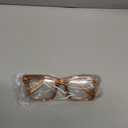 Bifocal Reading Glasses for Women Oversized Square Frame Clear Top Bifocal Readers for Women Blue Light Blocking Computer Readers with Spring Hinges (Champagne, 3.0)