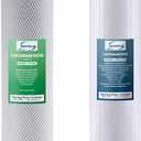 iSpring F2WGB22BPB 4.5 x 20 2-Stage Whole House Water Filter Replacement Pack Set with Carbon Block and Lead Reducing Cartridges, Fits WGB22B-PB, white