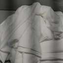 Fireproof Curtain for School Dorm, Rod Pocket Top, White 52 x 84, Pack of 4 Panel