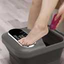 OOAMBB Collapsible Foot Spa with Heat, Bubble and Temp Control, Foot Bath Massager with XL Touch Screen and Massage Rollers, Foot Soaking Tub, Pedicure Foot spa for Stress Relief (Grey)