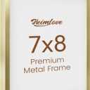 7x8 Aluminum Picture Frame, Metal Picture Frame for Wall Hanging or Tabletop, Photo frame with Tempered Glass - Simple and Elegant Decor for Wall - 1 Pack - Gold