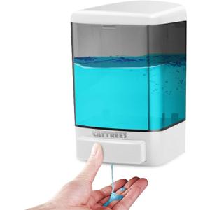 Manual Soap Dispenser Kitchen Bathroom 33.8oz/1000ml Wall Mounted Hand Commercial Soap Dispenser for Liquid Containers Shampoo Gel Chamber Plastic (Black)