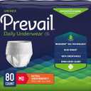 Prevail Daily Protective Underwear - Unisex Adult Incontinence Underwear - Disposable Adult Diaper for Men & Women - Maximum Absorbency - Medium - 80 Count (4 packs of 20)