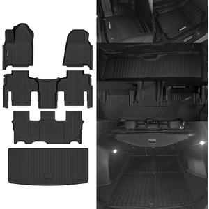 Naibeve Floor Mats for 2022-2026 Jeep Wagoneer 8 Seats 2nd Row Bench Seat | All Weather Custom Fit Floor Mats, Cargo Mat Interior Protector accessories