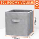 Criusia Large Storage Cubes - 13 Inch Heavy Duty Fabric Storage Bins for Shelves Closet, Cube Organizer - 8 Pack Collapsible Cube Storage Bins Baskets for Organizing Clothes Blankets Toys (Grey)
