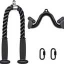 Kipika Cable Machine Attachment, Triceps LAT Pulldown Attachments, Home Gym Workout Accessories Heavy Duty Cable Machine Accessories Triceps Rope D Row Handle LAT Pull Down Bar Straight Bar Exercise