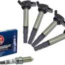 Set of 4 Ignition Coil Pack with Spark plugs Fit for Toyota Corolla Matrix Prius Scion IM Scion XD Lexus CT200H & More Replaces# UF-596, UF-619, 90919-02258, 90919-01275, 93501