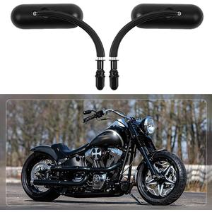 Black Oval Shape Motorcycle Mirrors,Upgrade Rearview Motorcycle Mirrors Compatible with Harley Road King Softail Street Glide Electra Dyna And More