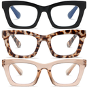 Oprah- Readers for Women - Stylis Style Reading Glasses with Blue Light Blocking and Spring Hinge(Black, Brown,white Tortoiseshel, 1.25xl)