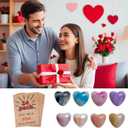 48 Pack Gem Valentines Day Cards,Valentine's Day Cards with Heart-Shaped Gemstone for School Classroom Class Party Favor,Valentines Heart Crystals with Cards Exchange Gift for Boys Girls