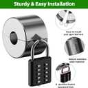 Water Faucet Spigot Lock Outdoor, Stainless Steel Hose Bib Lock (with Padlock), Hose Spigot Gate Valve Lockout, Prevent Water Theft, Spigot for Protection