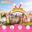 10FT Replaceable Banner Festival Party Decorations with Ultra-Fast Inflating Blower,for Outdoor Yard, Garden, Festival Party Decoration,Giant Easter Bunny Arch Blow Up Decor with Vibrant LED Lights