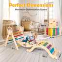 Wooden Pikler Triangle with Convertible Ramp & Detachable Arch, Montessori Indoor Climbing Frame, Sturdy Ladder & Space-Efficient Design