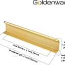 goldenwarm 5 Pack 3 Inch Matte Gold Finger Pulls Cabinet Edge Pulls Brushed Brass Drawer Handles Edge Hardware for Kitchen Cupboard (Hole Center:76mm(3in))