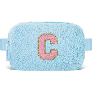 Belt Bag with Initials,Fanny Packs Crossbody Bags for Women Girls Kids,Birthday Graduation Gifts for 5 6 7 8 9 10 11 12 13 14 15 16 Year Old Girl,Trendy Cute Purse Stuff - C, Blue