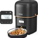Automatic Cat Feeder - 2L Cat Food Dispenser, Timed Auto Pet Feeder with 180-day Battery Life, 1-6 Meals Per Day, 1-16 Portion, Desiccant Bag Keeps Dry Food Fresh, Also for Small Dogs (Black)
