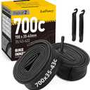 LotFancy 700C Bike Tubes, 2Pcs 700x35/ 43c Road Bike Tube, 48mm Schrader Valve, 700x35C 700x38C 700x40C 700x42C 700x43C Bicycle Tire Tubes, 40-622 28" x 1-5/ 8 x 1 1/ 2 Tube