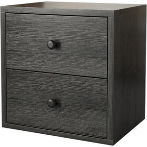 FUSUNBAO Magic DIY Cube Storage Organizer Stackable Cubes for Home Books Clothes Toy-Modular Cubby Storage System-Office Cubical-Bookcase Closet (French Oak,Drawer Cube)