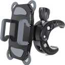 Crescendo CR-30 SlimClip Mic Stand Phone Holder, iPhone Clamp Mount, Pole Phone Mount, Microphone, Music or Drum Stand, Mic/Phone Clip - for iPhone, Samsung Galaxy, Pixel, Any Smartphone (Grey)