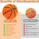 Silent Basketball Size7, New Upgraded Weight 600g Grooved Airless Indoor Basketball, Non-derforming Package, Real Feel & Bounce Like Official Ball, Quiet Dribbling Indoor Training