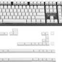YMDK ANSI ISO PBT Doubleshot Shine Through Pudding Keycaps Suitable for MX Mechanical Keyboard Corsair Razer DK SF KBD75 68 Keychron (White Pudding Full Set)