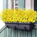 AGIRL 24 Bundles Artificial Flowers for Outdoor,UV Resistant No Fade Fake Plastic Flowers Faux Plants for Hanging Planters Decoration Indoor Outside Garden Porch Window Box Home Wedding Farmhouse