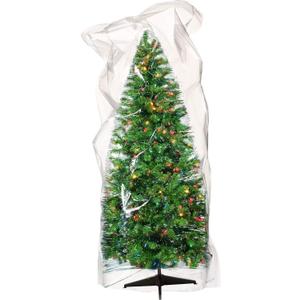 Skylety Christmas Poly Storage Bag Christmas Tree Storage Bag Large Transparent Tree Container for Party Supplies(1 Piece,4 x 9 Feet)